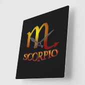 Scorpio Star Gold Vierkante Klok (Hoek)