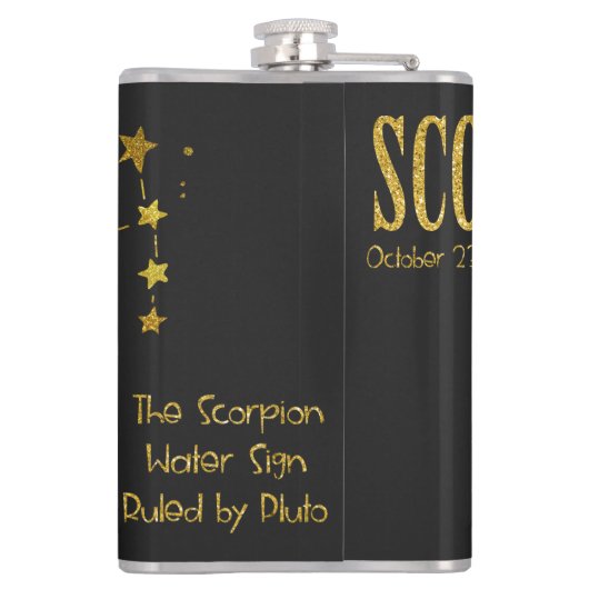 Scorpio Star Sign Heupfles (Achterkant)