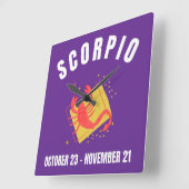 Scorpio-sterteken Vierkante Klok (Hoek)