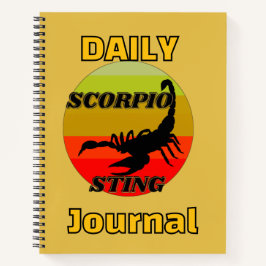 Scorpio sting on vintage sunset-horoscope, journal notitieboek