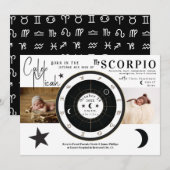 Scorpio Sun & Moon Zodiac Sign Geboorteaankondigin Kaart (Voorkant / Achterkant)