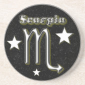 Scorpio-symbool Zandsteen Onderzetter (Voorkant)