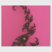 Scorpio Tail, fractale kunst - Roze goudzwart Cadeaupapier (Vlak)