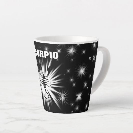 Scorpio-teken Latte Mok (Rechterhoek)