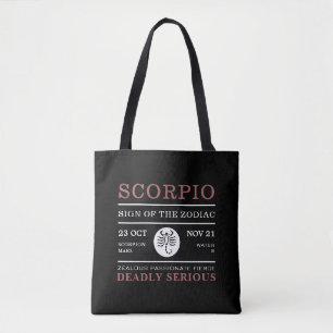 Scorpio-teken van de diersoort, astrologisch tote bag