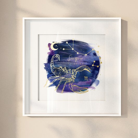 Scorpio-teken van de diervriendelijke geboortedatu folie afdrukken