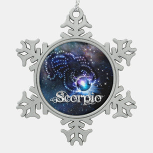 Scorpio Tin Sneeuwvlok Ornament