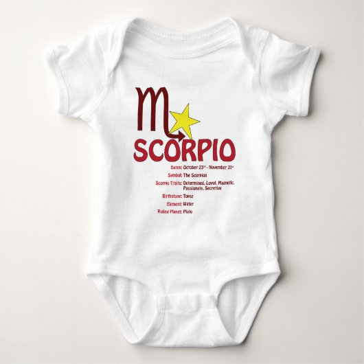 Scorpio Traits Baby Romper (Voorkant)