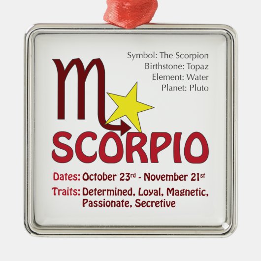 Scorpio Traits Square Ornament (Voorkant)