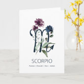 Scorpio Traits Verjaardag Kaart (Gele Bloem)