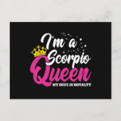Scorpio Verjaardag Koningin Oktober November Sterr Briefkaart (Voorkant)