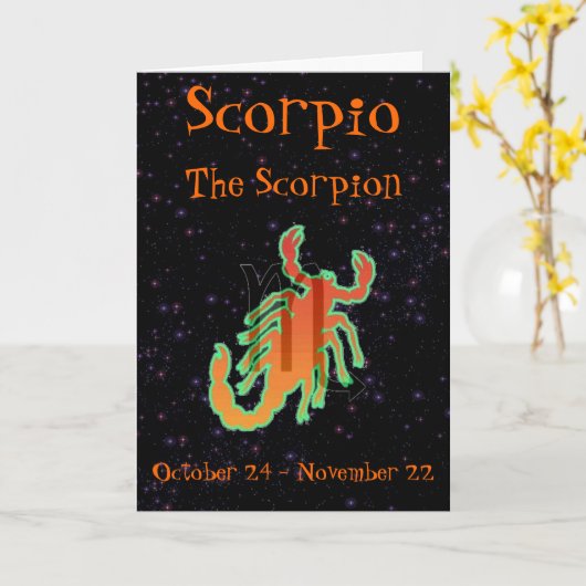 Scorpio-verjaardagskaart Kaart (Gele Bloem)
