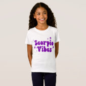 Scorpio Vibes Zodiac Astrology Paarse Stars T-shirt (Voorkant volledig)