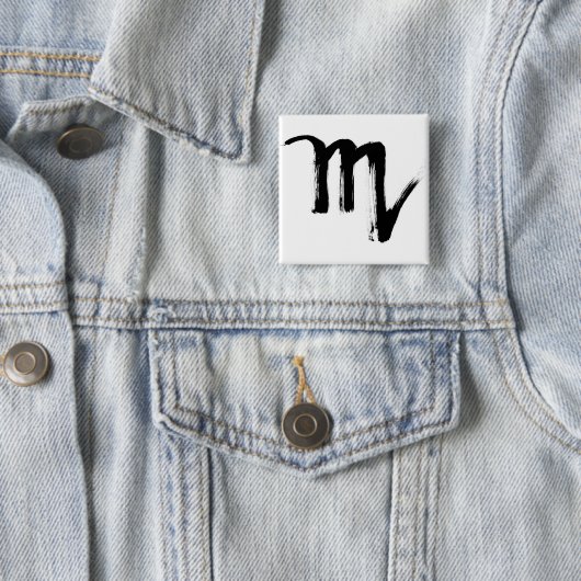 Scorpio Vierkante Button 5,1 Cm (In situ)