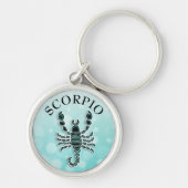Scorpio voor blauwgroen en zwarte Horoscoop Sleutelhanger (Voorkant)
