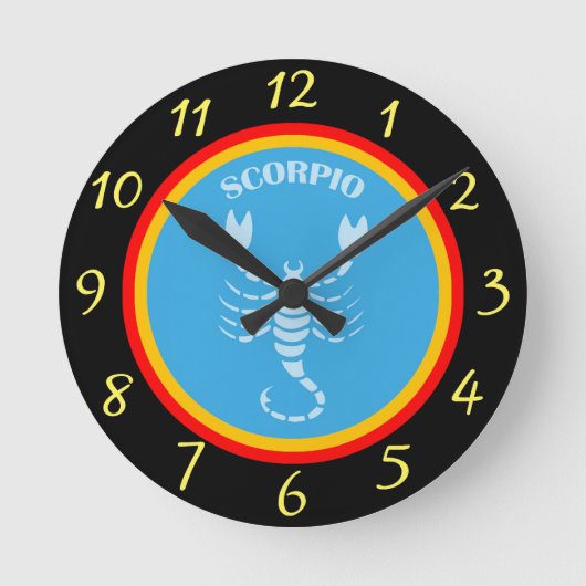 Scorpio-wandklok Ronde Klok (Voorkant)