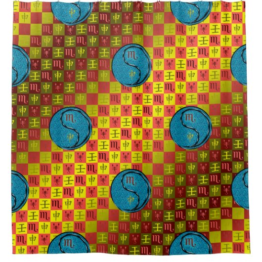 Scorpio & Water Monkey Douchegordijn (Voorkant)