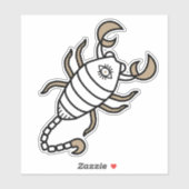 Scorpio-waterteken astrologisch symbool zwart goud sticker (Vel)