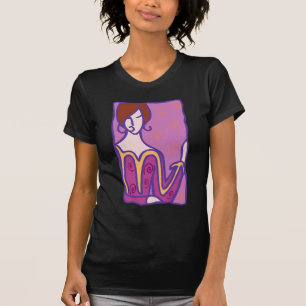 Scorpio Woman in paars uit de jaren twintig T-shirt