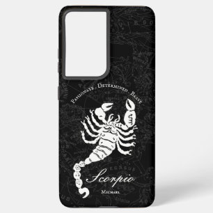 Scorpio Zodiaal Astrology Sign Zwart Aangepaste na Samsung Galaxy Hoesje