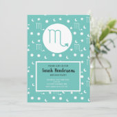 Scorpio zodiaal water bord uitnodiging sjabloon (Staand voorkant)