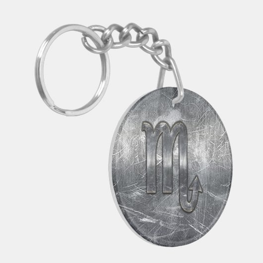 Scorpio Zodiab Onderteken Onderdruk Industriële st Sleutelhanger (Voorkant Links)