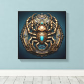 Scorpio Zodiac Art Canvas – Mechanica Astralis (Insitu (Houten vloer))