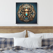 Scorpio Zodiac Art Canvas – Mechanica Astralis (Insitu (Slaapkamer))