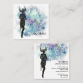 *~* SCORPIO Zodiac Astrologie Lezingen Blauwgroen  Vierkante Visitekaartje (Voorkant / Achterkant)