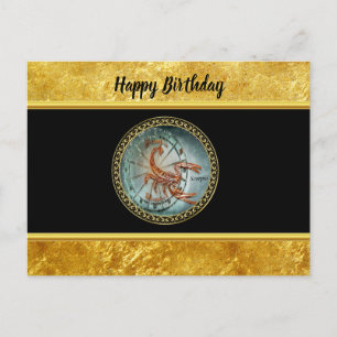 Scorpio Zodiac Astrology black Gold folie design Briefkaart