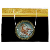 Scorpio Zodiac Astrology black Gold folie design Large Cadeautasje (Achterkant)