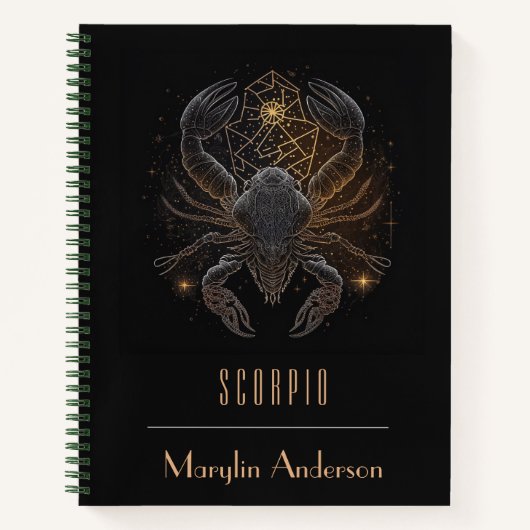 SCORPIO ZODIAC ASTROLOGY CONSTELLATION CUSTOM NOTITIEBOEK (Voorkant)
