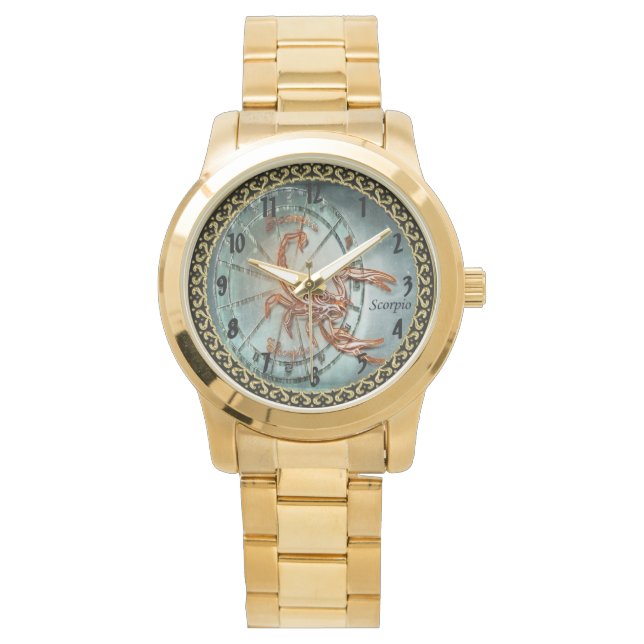 Scorpio Zodiac Astrology design Horloge (Voorkant)