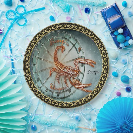 Scorpio Zodiac Astrology design Papieren Bordje (Feest)