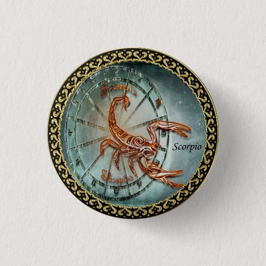 Scorpio Zodiac Astrology design Ronde Button 3,2 Cm (Voorkant)