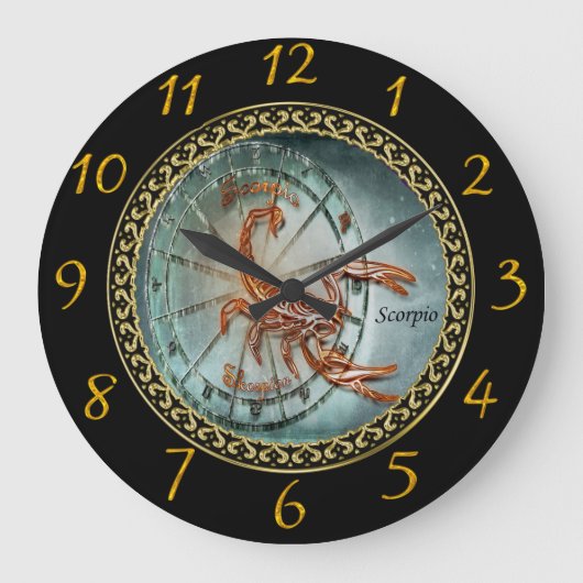 Scorpio Zodiac Astrology Large Clock Grote Klok (Voorkant)