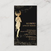 *~* SCORPIO Zodiac Astrology Reading Black Gold Visitekaartje (Achterkant)