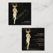*~* SCORPIO Zodiac Astrology Readings on Black Vierkante Visitekaartje (Voorkant / Achterkant)