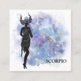 *~* SCORPIO Zodiac Astrology Readking Pink + Blue Vierkante Visitekaartje
