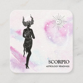 *~* SCORPIO Zodiac Astrology Readments Violet Blue Vierkante Visitekaartje