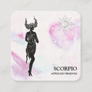 *~* SCORPIO Zodiac Astrology Readments Violet Blue Vierkante Visitekaartje