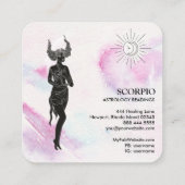 *~* SCORPIO Zodiac Astrology Readments Violet Blue Vierkante Visitekaartje (Achterkant)