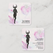 *~* SCORPIO Zodiac Astrology Readments Violet Blue Vierkante Visitekaartje (Voorkant / Achterkant)