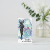 *~* SCORPIO Zodiac Astrology Readted Blue Blauwgro Visitekaartje (Staand voorkant)