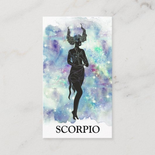 *~* SCORPIO Zodiac Astrology Readted Blue Blauwgro Visitekaartje (Voorkant)