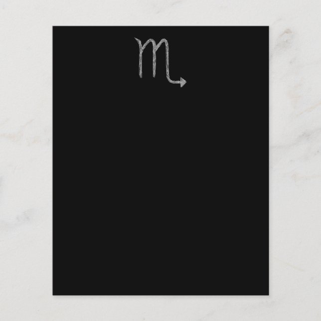 Scorpio. Zodiac Astrology Sign. Black. (Voorkant)
