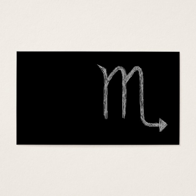 Scorpio. Zodiac Astrology Sign. Black. Visitekaartjes (Voorkant)