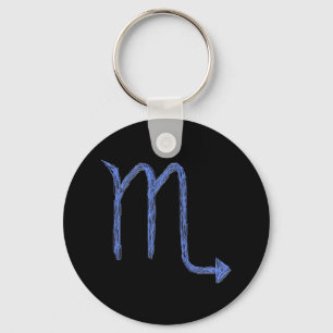 Scorpio. Zodiac Astrology Sign. Blauw. Sleutelhanger