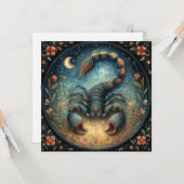 Scorpio Zodiac Astrology Sign Celestial Birthday Kaart (Voorkant / Achterkant in situ)