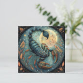 Scorpio Zodiac Astrology Sign Mystical Birthday Kaart (Staand voorkant)